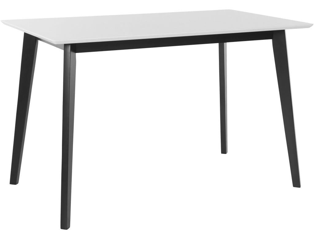 Table à manger rectangle en MDF blanc avec cadre en pin noir GUYK29614