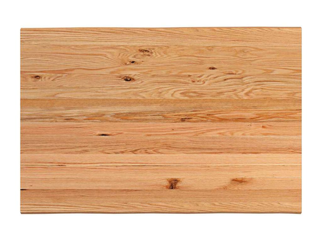 Table à manger marron clair bois de chêne massif rectangulaire QBDH30295