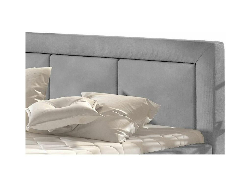 Lit velours gris clair grand carré capitonné Artigeo - 4 tailles-140x200 ZYIT11879