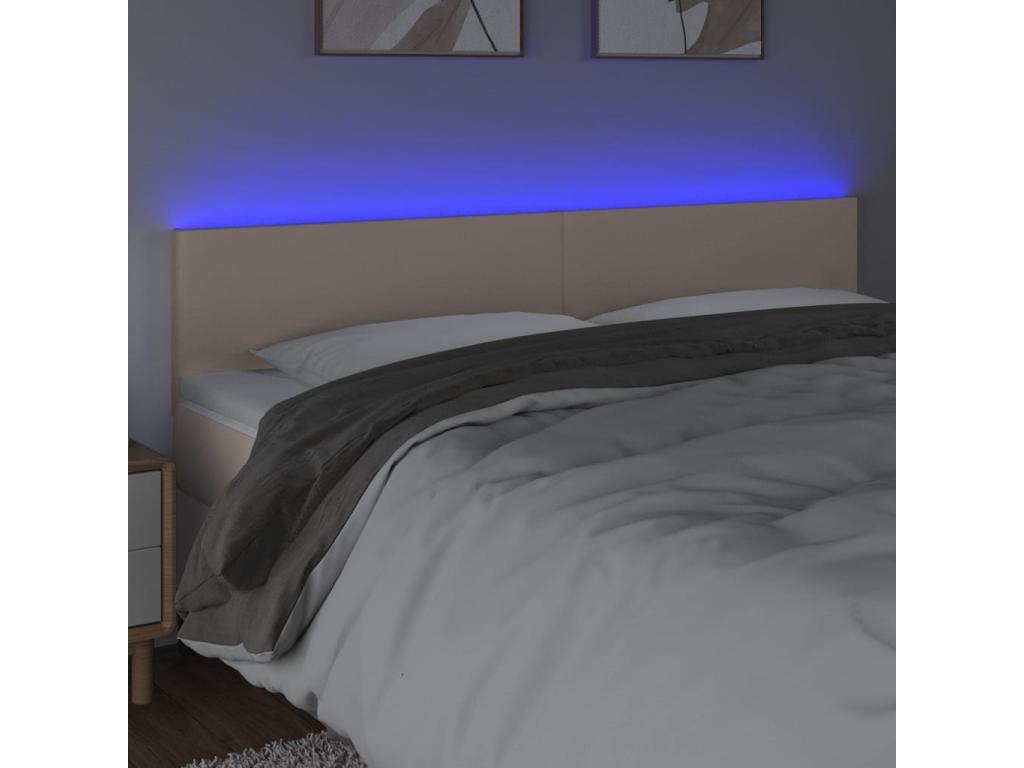 Tête de lit à LED Cappuccino 180x5x78/88 cm Similicuir BAXK71501