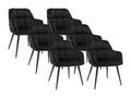 Lot de 6 chaises avec accoudoirs - Velours et métal - Noir - PEGA de Cosymeub XSXX43917